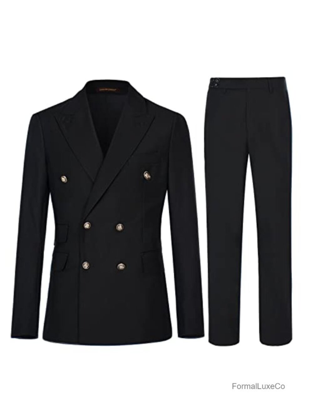 Men's Slim Fit 2-Piece Suit Set Double Breasted Notch Lapel Wedding Prom Tuxedo